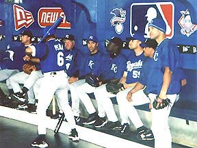 Kansas City Royals player in dugout