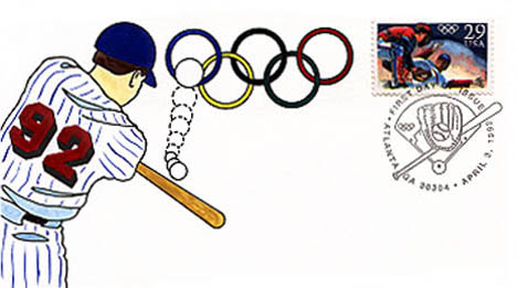 Hand-painted olympic baseball