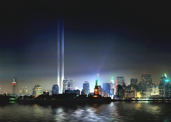 Photo of WTC Light Beams