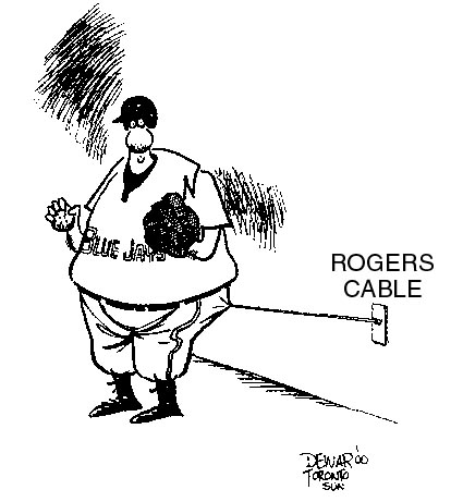 Canadian Baseball News, Going to Cartoon referring to Rogers Cable